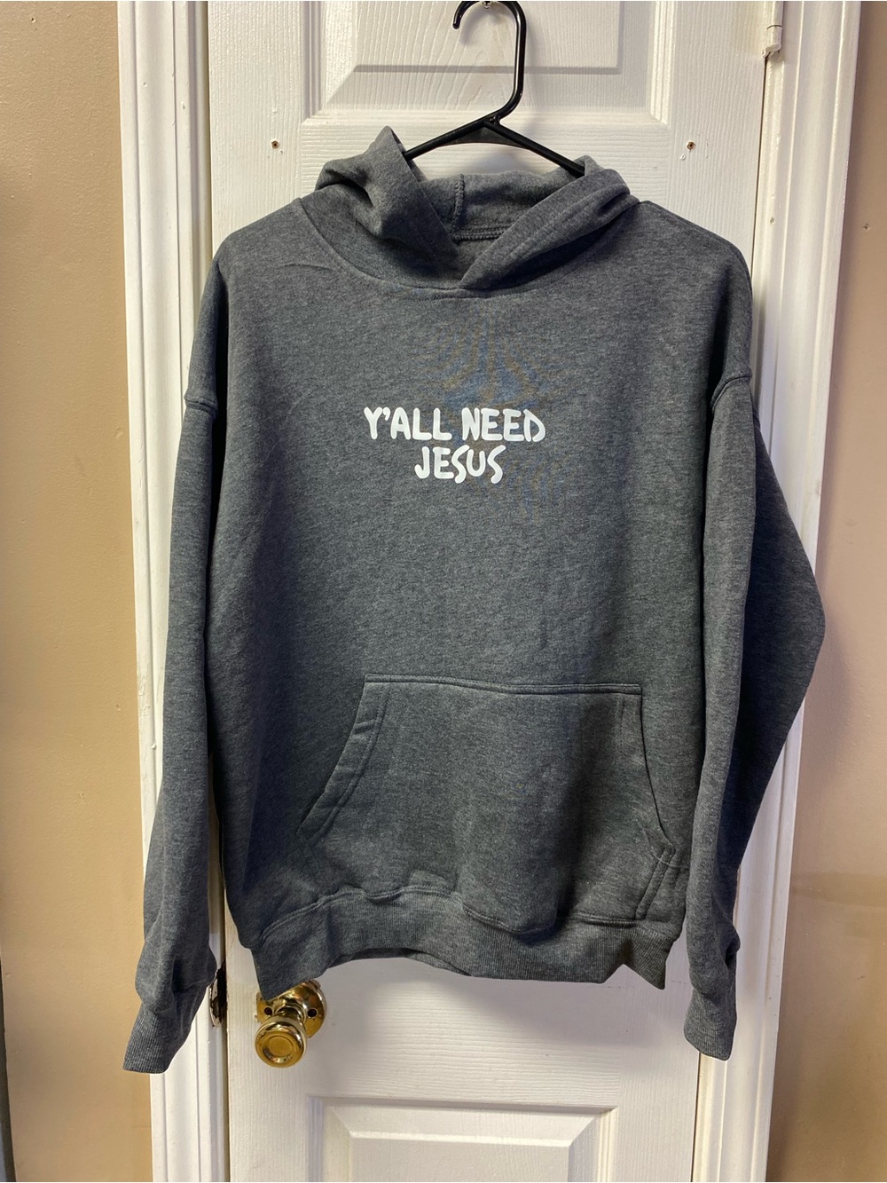 Men's Dark Gray 'Y'all Need Jesus' Hooded Sweatshirt